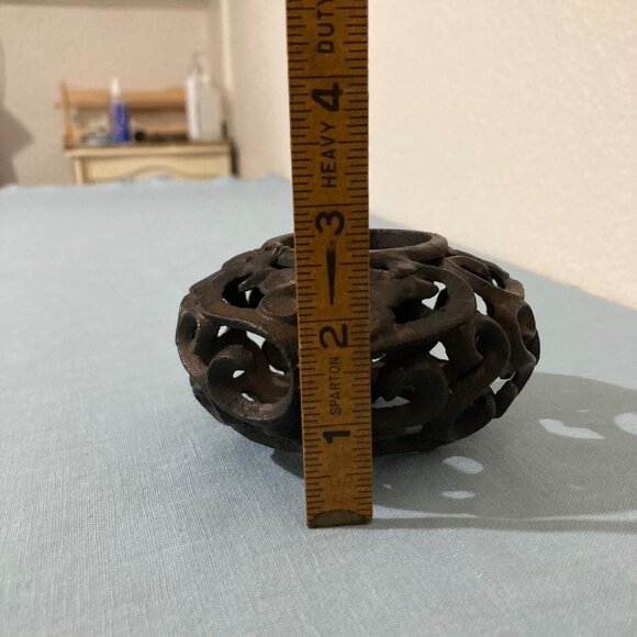 Ornate Cast Iron Decorative Candle Holder - Picture 9 of 9